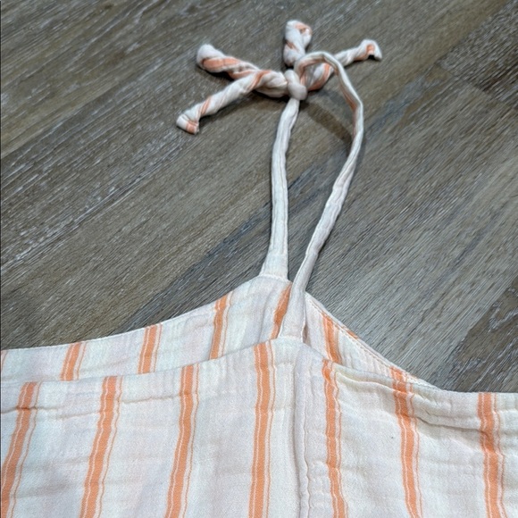 Old Navy Size XXL Orange Pink Smocked Tie Front Tank Top - Picture 6 of 10